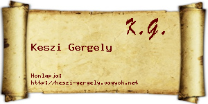 Keszi Gergely névjegykártya